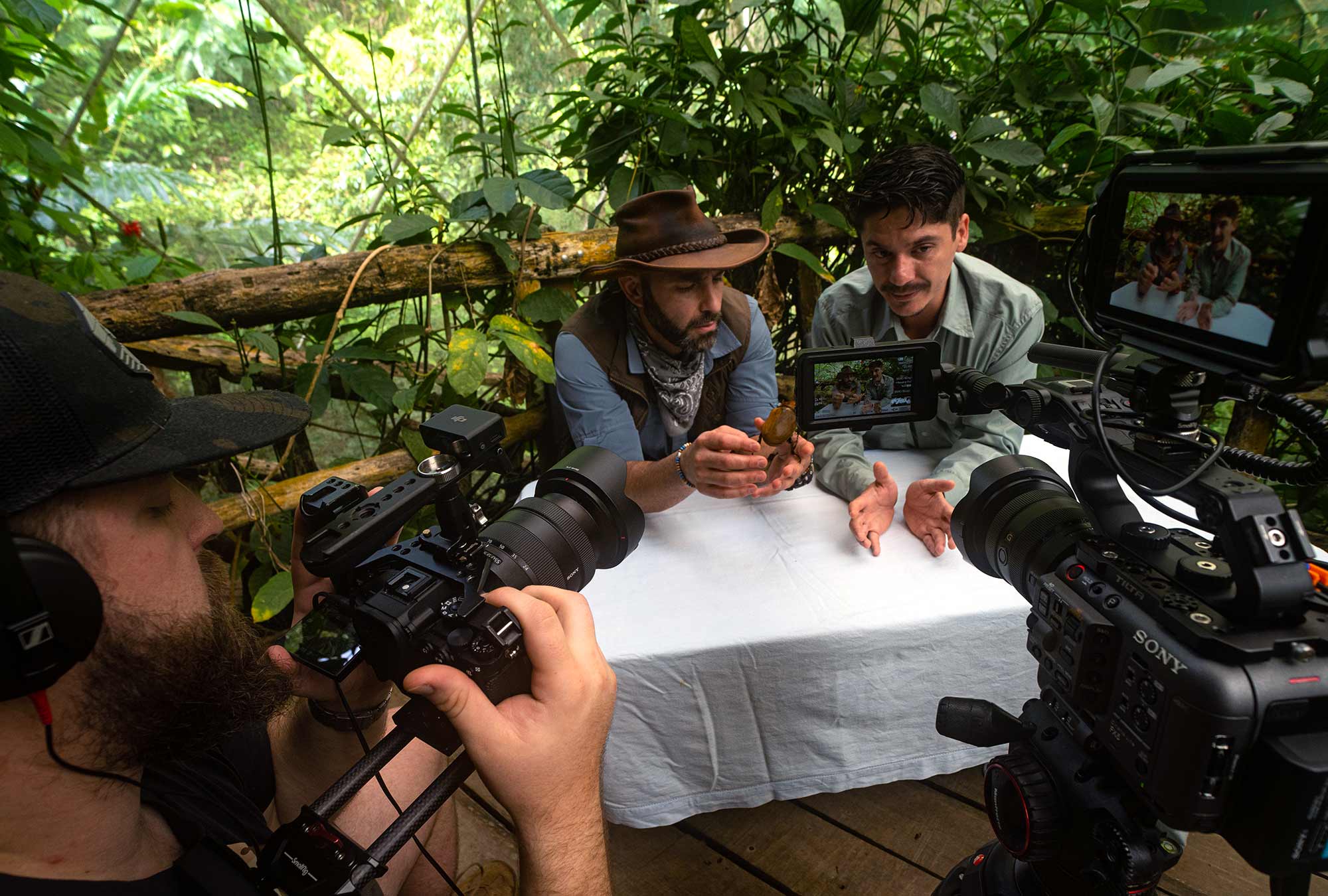 Behind-the-scenes filmmaking in Costa Rica jungle